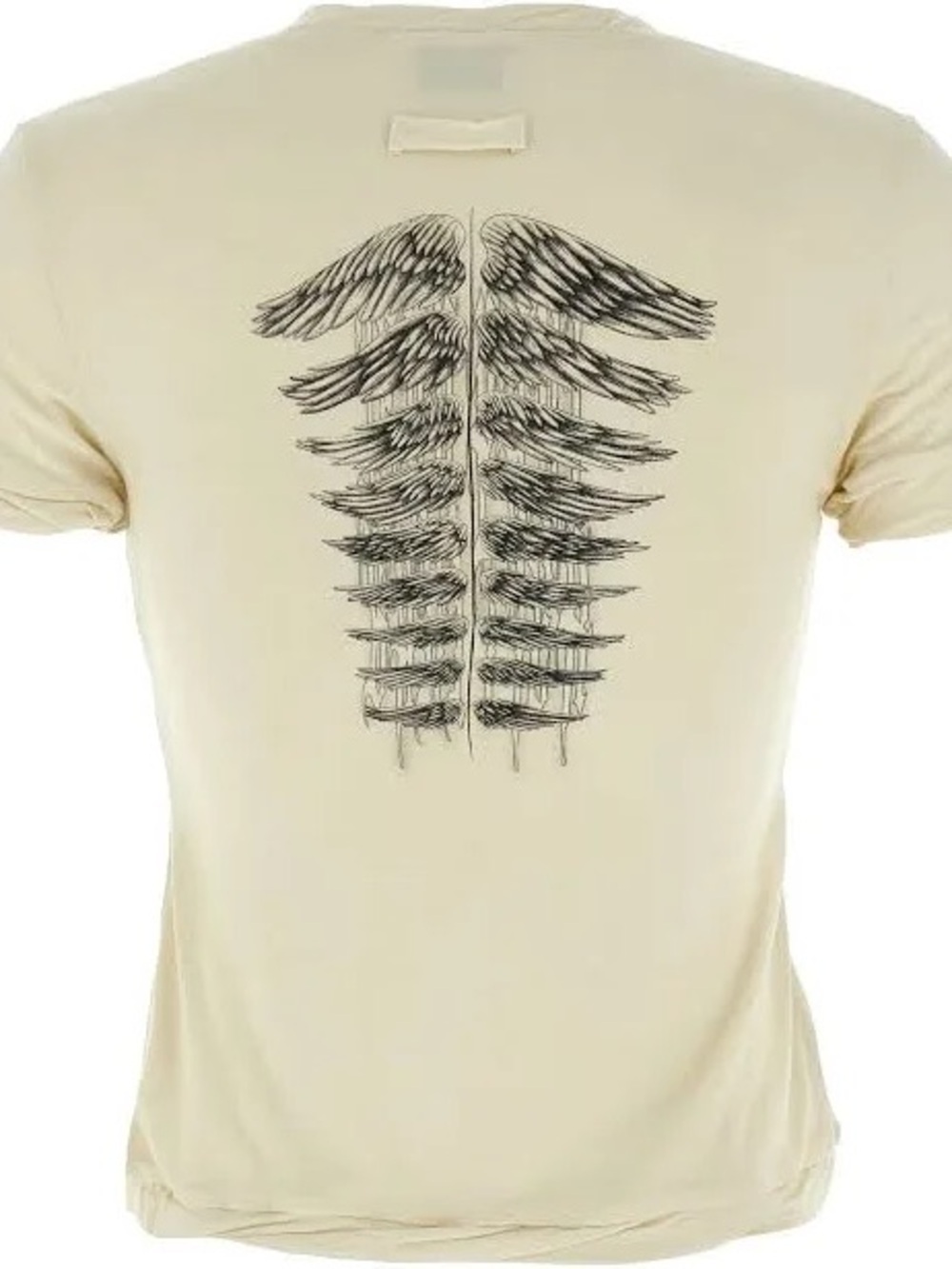 Jean Paul Gaultier Tattoo Logo Baby Tee Wings Ivory XS NWT Designer - Picture 7 of 14